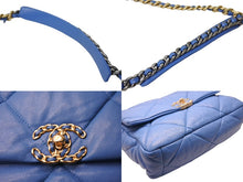 Load image into Gallery viewer, CHANEL シャネル シャネル19 ディズマフ マトラッセ 2WAY チェーン ショルダーバッグ 30番台 ライトブルー ラムスキン コンビ金具 ココマーク 美品 中古 65429