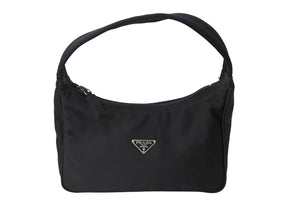 PRADA プラダ ホーボー ハンドバッグ ワンショルダーバッグ MV515 トライアングルロゴ ナイロン ブラック 美品 中古 65445 