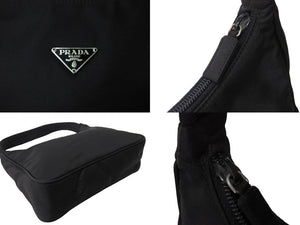 PRADA プラダ ホーボー ハンドバッグ ワンショルダーバッグ MV515 トライアングルロゴ ナイロン ブラック 美品 中古 65445 