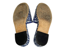 Load image into Gallery viewer, CHANEL シャネル サンダル ツイード ココマーク サイズ35 レザー メッシュ ブルー ホワイト 美品 中古 65448