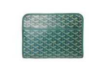 画像をギャラリービューアに読み込む, GOYARD ゴヤール ジュバンスMM ポーチ クラッチバッグ ゴヤールディンキャンバス カーフスキン グリーン 美品 中古 65449