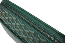 画像をギャラリービューアに読み込む, GOYARD ゴヤール ジュバンスMM ポーチ クラッチバッグ ゴヤールディンキャンバス カーフスキン グリーン 美品 中古 65449
