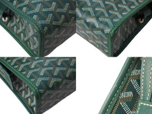 画像をギャラリービューアに読み込む, GOYARD ゴヤール ジュバンスMM ポーチ クラッチバッグ ゴヤールディンキャンバス カーフスキン グリーン 美品 中古 65449