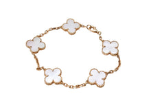 画像をギャラリービューアに読み込む, ヴァンクリーフ&amp;アーペル ヴィンテージ アルハンブラ VCARA41800 ブレスレット 5モチーフ 750YG メンズ シェル 美品 中古 65451