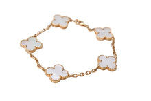 画像をギャラリービューアに読み込む, ヴァンクリーフ&amp;アーペル ヴィンテージ アルハンブラ VCARA41800 ブレスレット 5モチーフ 750YG メンズ シェル 美品 中古 65451