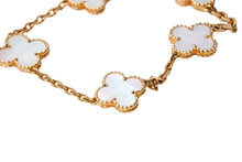 画像をギャラリービューアに読み込む, ヴァンクリーフ&amp;アーペル ヴィンテージ アルハンブラ VCARA41800 ブレスレット 5モチーフ 750YG メンズ シェル 美品 中古 65451