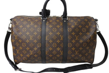 Load image into Gallery viewer, 極美品 LOUIS VUITTON ルイヴィトン キーポル バンドリエール45 ボストンバッグ M56711 モノグラムマカサー ブラウン 中古 65468
