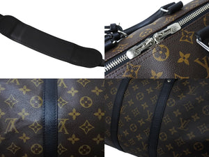 極美品 LOUIS VUITTON ルイヴィトン キーポル バンドリエール45 ボストンバッグ M56711 モノグラムマカサー ブラウン 中古 65468