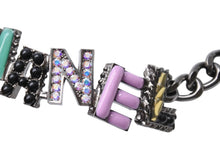 Load image into Gallery viewer, CHANEL シャネル ブレスレット ラインストーン 17P刻印 2017年スプリングコレクション マルチカラー シルバー 美品 中古 65483