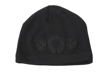 新品未使用 CHROME HEARTS クロムハーツ ビーニー ニットキャップ ホースシュー CHプラス コットン 22383042208 ブラック 刺繍 中古 64590