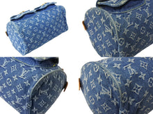Load image into Gallery viewer, 極美品 LOUIS VUITTON ルイヴィトン ネオスピーディ ハンドバッグ モノグラム デニム M95019 ゴールド金具 ブルー ベージュ 中古 65501
