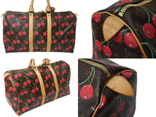 Load image into Gallery viewer, 極美品 LOUIS VUITTON ルイヴィトン キーポル 45 モノグラムチェリー 村上隆 ボストンバッグ ハンドバッグ レッド M95011 中古 65502