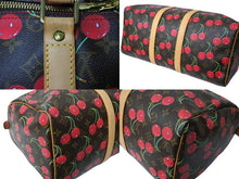 Load image into Gallery viewer, 極美品 LOUIS VUITTON ルイヴィトン キーポル 45 モノグラムチェリー 村上隆 ボストンバッグ ハンドバッグ レッド M95011 中古 65502