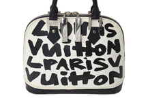 画像をギャラリービューアに読み込む, LOUIS VUITTON ルイヴィトン グラフィティ アルマMM ハンドバッグ モノグラム M92179 ブラック ホワイト 美品 中古品 65507