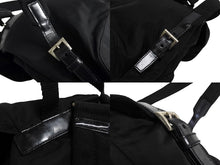 画像をギャラリービューアに読み込む, PRADA プラダ リュック デイパック トライアングルロゴ B6677 ブラックナイロン シルバー金具 美品 中古 65523 