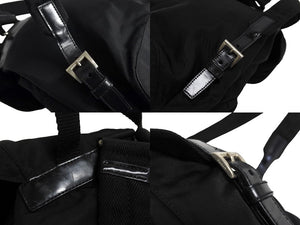 PRADA プラダ リュック デイパック トライアングルロゴ B6677 ブラックナイロン シルバー金具 美品 中古 65523 