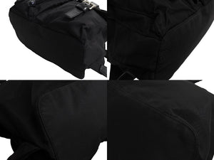 PRADA プラダ リュック デイパック トライアングルロゴ B6677 ブラックナイロン シルバー金具 美品 中古 65523 