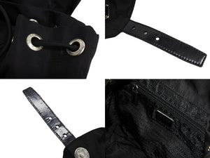 PRADA プラダ リュック デイパック トライアングルロゴ B6677 ブラックナイロン シルバー金具 美品 中古 65523 