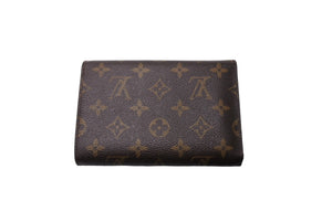 LOUIS VUITTON ルイ ヴィトン モノグラム ポルトトレゾール エテュイ パピエ 三つ折り財布 M61202 ブラウン 美品 中古 65543