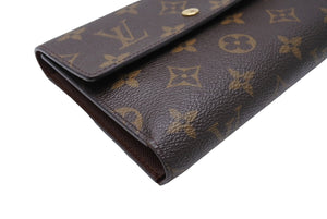 LOUIS VUITTON ルイ ヴィトン モノグラム ポルトトレゾール エテュイ パピエ 三つ折り財布 M61202 ブラウン 美品 中古 65543