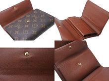 Load image into Gallery viewer, LOUIS VUITTON ルイ ヴィトン モノグラム ポルトトレゾール エテュイ パピエ 三つ折り財布 M61202 ブラウン 美品 中古 65543