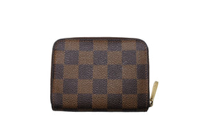 LOUIS VUITTON ルイ ヴィトン ジッピー コイン パース コインケース N63070 ダミエ エベヌ キャンバス ブラウン 美品 中古 65545