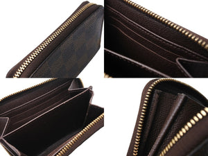 LOUIS VUITTON ルイ ヴィトン ジッピー コイン パース コインケース N63070 ダミエ エベヌ キャンバス ブラウン 美品 中古 65545