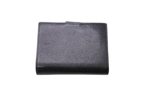 極美品 CHANEL シャネル ココマーク 二つ折り財布 がま口 キャビアスキン 6番台 ゴールド金具 ブラック 中古 65547
