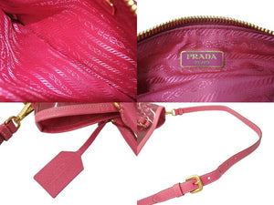 PRADA プラダ LIMITED EDITIO 2way ショルダーバッグ トートバッグ PVC レザー ピンク ゴールド金具 良品 中古 65550