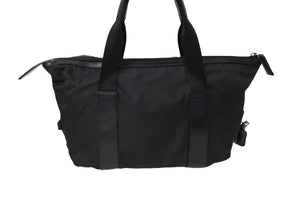 PRADA プラダ トライアングルロゴ ハンドバッグ テスートナイロン レザー イタリア製 ブラック シルバー金具 美品 中古 65551 