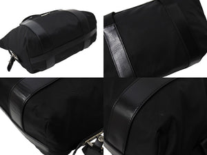 PRADA プラダ トライアングルロゴ ハンドバッグ テスートナイロン レザー イタリア製 ブラック シルバー金具 美品 中古 65551 