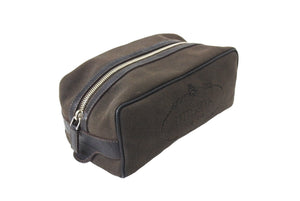 PRADA プラダ ポーチ入れ クラッチバッグ ジャガードロゴ コットンキャンバス レザー ブラウン シルバー金具 美品 中古 65552 
