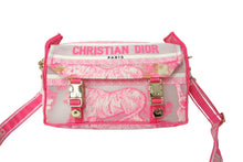 画像をギャラリービューアに読み込む, [USED/中古]Christian Dior クリスチャンディオール ショルダーバッグ ディオールキャンプ スモールバッグ ピンク ホワイト キャンバス M1241ORVJ ゴールド金具 Cランク 中古 65560