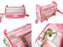 画像をギャラリービューアに読み込む, [USED/中古]Christian Dior クリスチャンディオール ショルダーバッグ ディオールキャンプ スモールバッグ ピンク ホワイト キャンバス M1241ORVJ ゴールド金具 Cランク 中古 65560