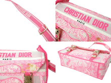 画像をギャラリービューアに読み込む, [USED/中古]Christian Dior クリスチャンディオール ショルダーバッグ ディオールキャンプ スモールバッグ ピンク ホワイト キャンバス M1241ORVJ ゴールド金具 Cランク 中古 65560
