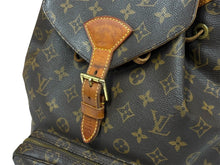 画像をギャラリービューアに読み込む, LOUIS VUITTON ルイヴィトン リュックサック デイパック モンスリGM ブラウン M51135 ゴールド金具 良品 中古 65562