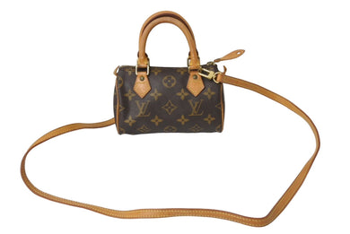 LOUIS VUITTON ルイ ヴィトン ミニスピーディ ハンドバッグ モノグラム M41534 PVC ブラウン ゴールド金具 美品 中古 65565