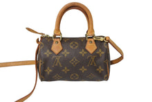 画像をギャラリービューアに読み込む, LOUIS VUITTON ルイ ヴィトン ミニスピーディ ハンドバッグ モノグラム M41534 PVC ブラウン ゴールド金具 美品 中古 65565