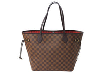 画像をギャラリービューアに読み込む, 極美品 LOUIS VUITTON ルイヴィトン ネヴァーフル MM トートバッグ N40599 ダミエ エベヌ キャンバス レザー ゴールド金具 中古 65569