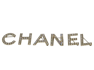 新品同様 CHANEL シャネル ロゴ ブローチ アルファベット6個セット ラインストーン AB1368 アクセサリー ゴールド金具 中古 65572