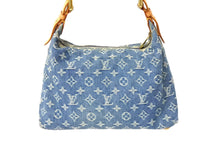 画像をギャラリービューアに読み込む, LOUIS VUITTON ルイヴィトン バギーPM ショルダーバッグ M95049 モノグラムデニム レザー ゴールド金具 ブルー 美品 中古 65574
