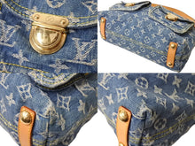 画像をギャラリービューアに読み込む, LOUIS VUITTON ルイヴィトン バギーPM ショルダーバッグ M95049 モノグラムデニム レザー ゴールド金具 ブルー 美品 中古 65574