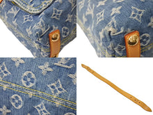 画像をギャラリービューアに読み込む, LOUIS VUITTON ルイヴィトン バギーPM ショルダーバッグ M95049 モノグラムデニム レザー ゴールド金具 ブルー 美品 中古 65574