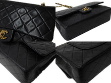 Load image into Gallery viewer, CHANEL シャネル マトラッセ ダブルフラップ25 ショルダーバッグ 1番台 ラムスキン ブラック ゴールド金具 美品 中古 65599