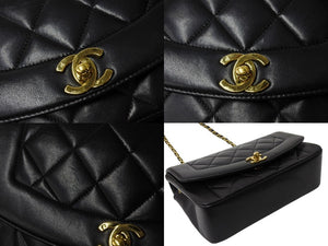 CHANEL シャネル シングルフラップ ダイアナマトラッセ22 ショルダーバッグ 3番台 A05289 ラムスキン 美品 中古 65600