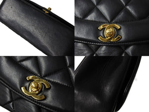 CHANEL シャネル シングルフラップ ダイアナマトラッセ22 ショルダーバッグ 2番台 A05289 ラムスキン 美品 中古 65601