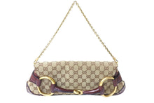 Load image into Gallery viewer, GUCCI グッチ ホースシュー 2WAY チェーンショルダーバッグ 119188 レザー キャンバス ベージュ レッド 美品 中古 65605