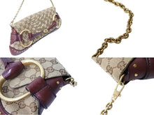 Load image into Gallery viewer, GUCCI グッチ ホースシュー 2WAY チェーンショルダーバッグ 119188 レザー キャンバス ベージュ レッド 美品 中古 65605