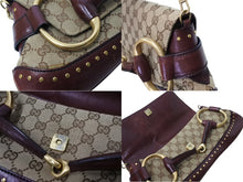 Load image into Gallery viewer, GUCCI グッチ ホースシュー 2WAY チェーンショルダーバッグ 119188 レザー キャンバス ベージュ レッド 美品 中古 65605