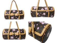 画像をギャラリービューアに読み込む, LOUIS VUITTON ルイヴィトン モノグラム チェリーブロッサム パピヨン ブラウン 村上隆 M92009 ロゴ 手持ち 美品 中古 65614